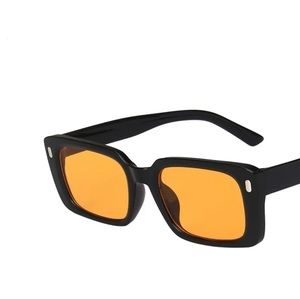 Retro square sunglasses black with orange slices